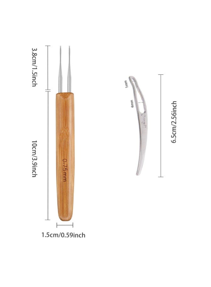 يا كومز 8 جهاز كمبيوتر شخصي Dreadlock Crochet Hook Tool ، Yakumuz Braid Hair Dreadlocks Needle Weaving Crochet - Image 3